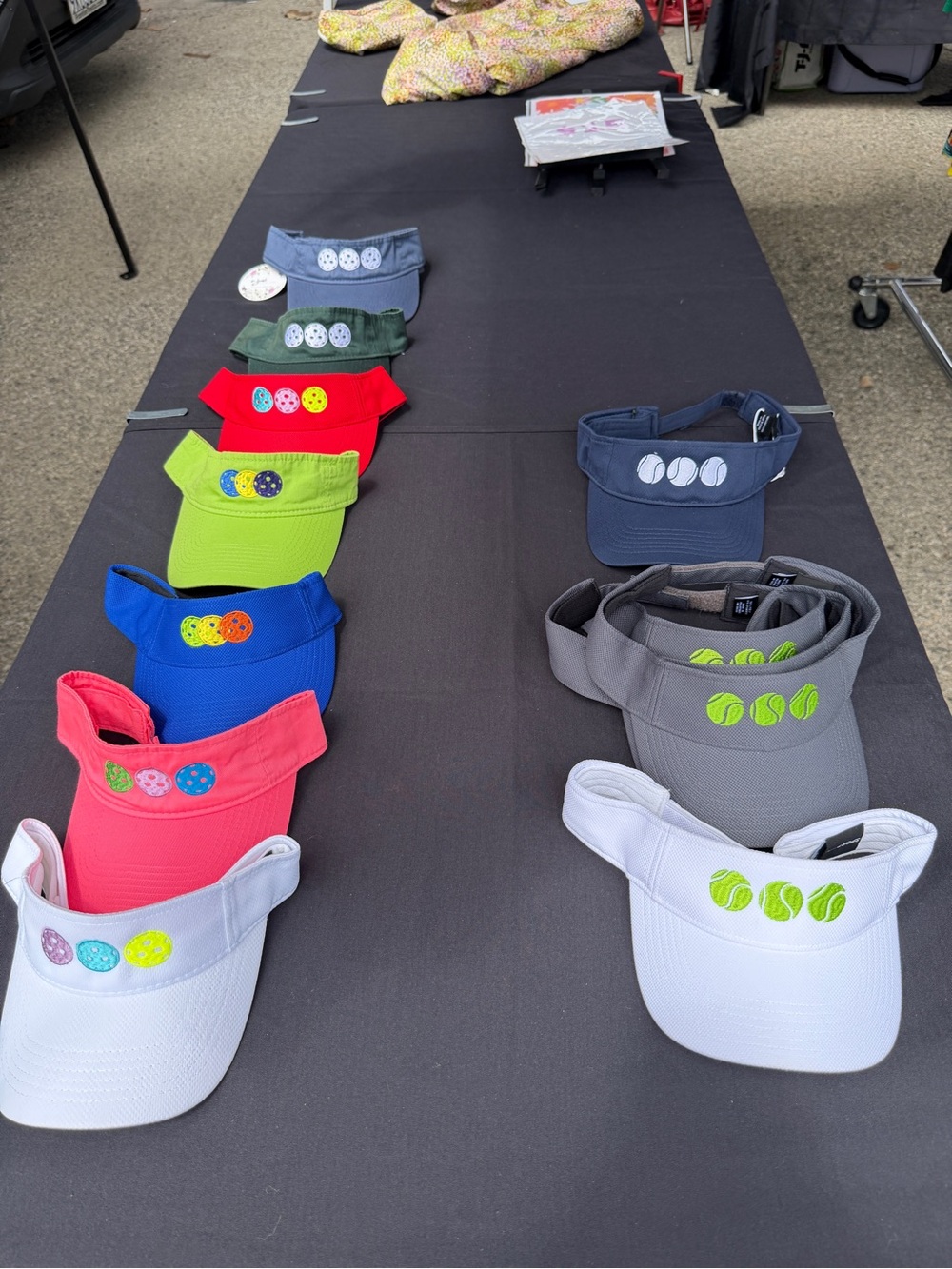 PICKLEBALL & TENNIS stitched  visor (you choose color)